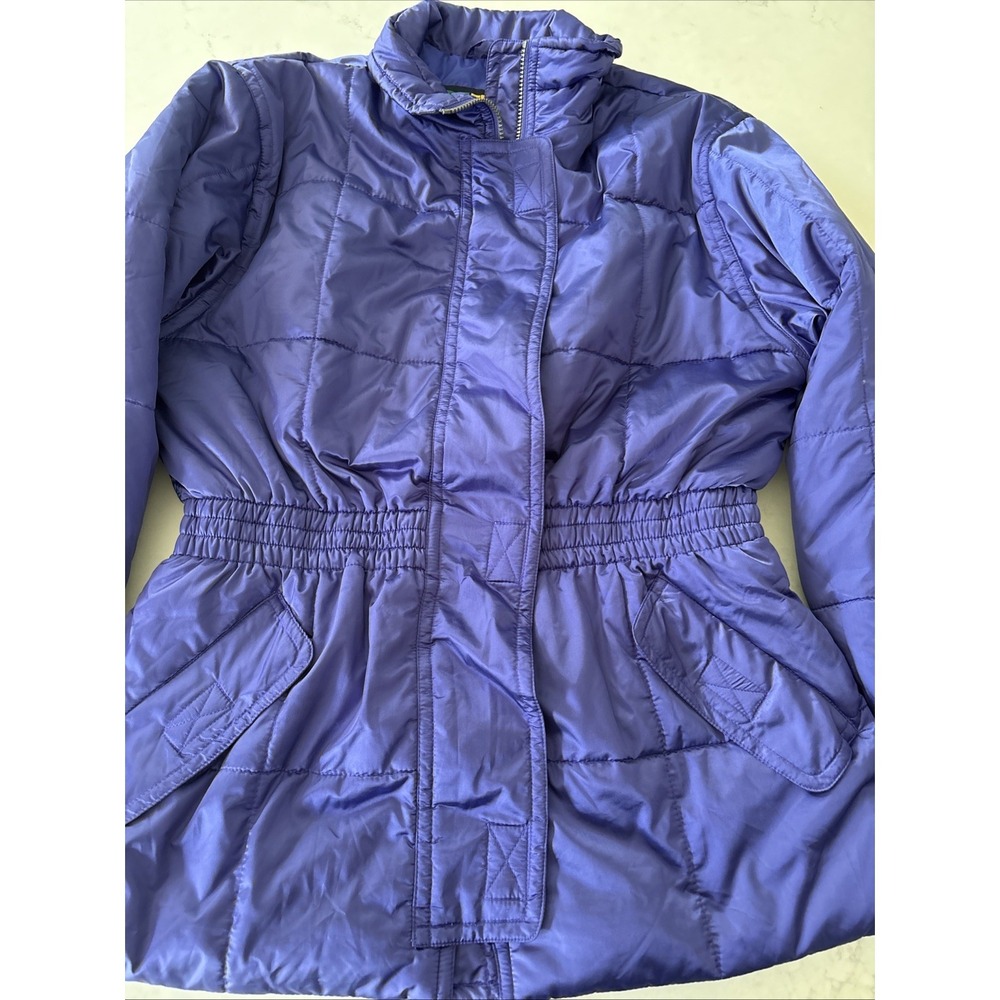 Eddie Bauer EBTEK Women's Sz L Purple Ski Snow Cold Jacket Zip Up Vintage 90s